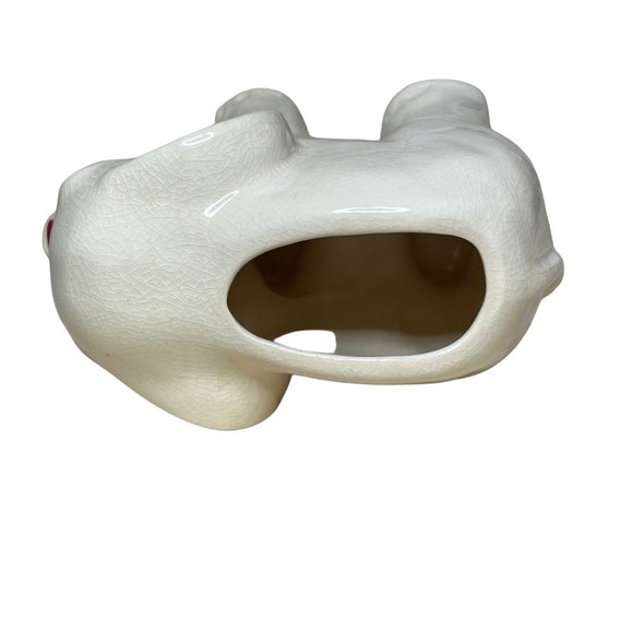 Vintage White Elephant Ceramic Planter Trunk Up - Picture 6 of 7